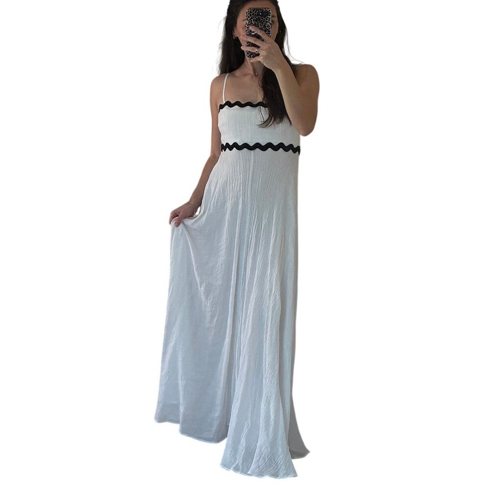 Princess Polly Croxetti White Sleeveless Maxi Dress Size US 6 (M)
